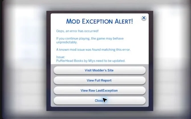 Find a broken Sims 4 mod with Better Exceptions
