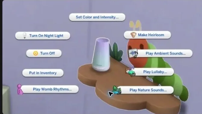 Baby Sound Machine Menu