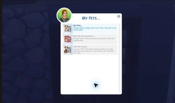 My Pets Menu