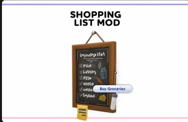 My Grocery Shopping List Mod Sims 4