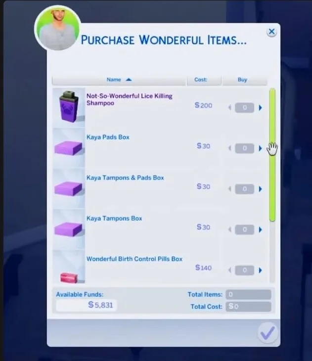 Wonderful Items Shop in Sims 4
